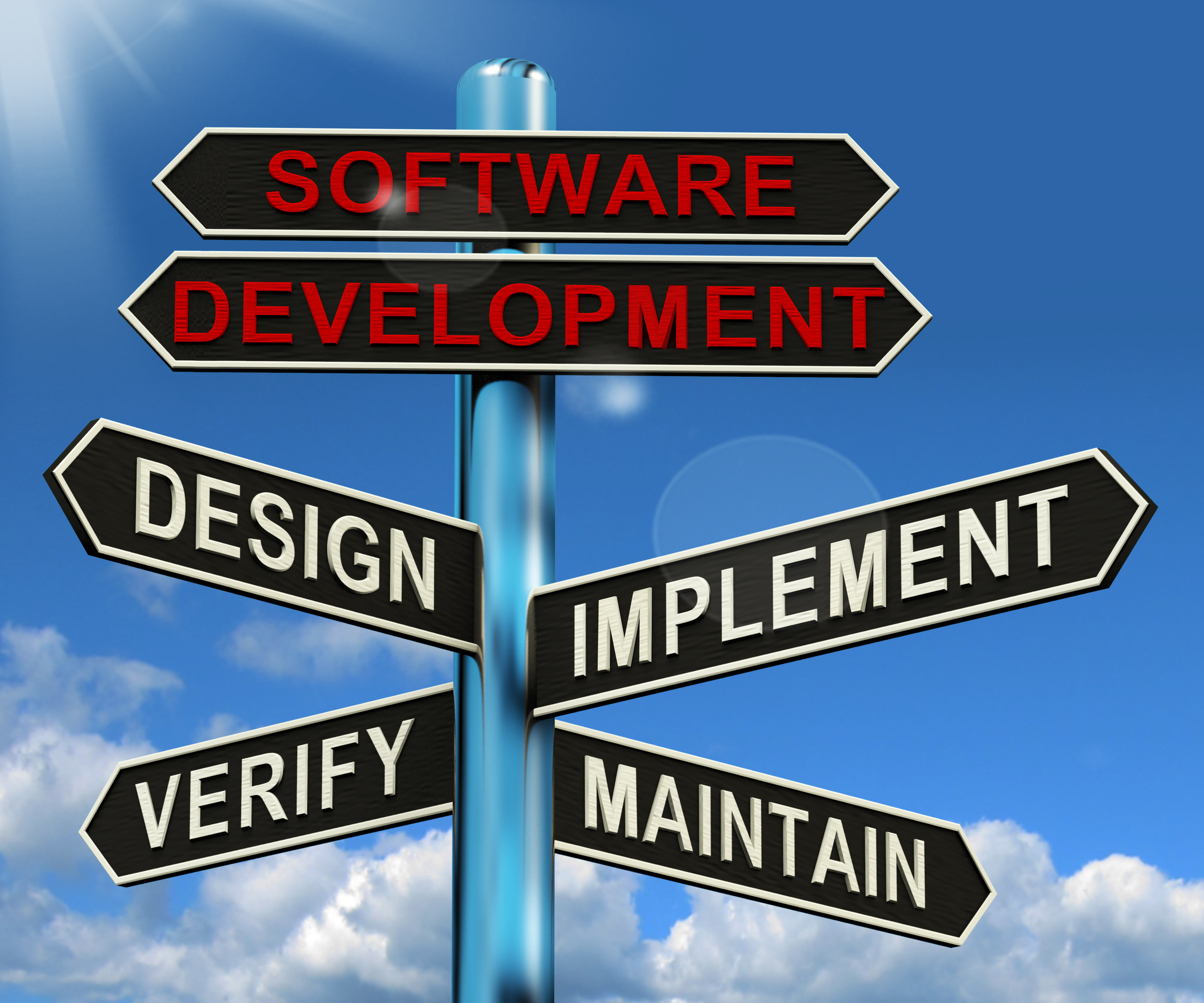Software Development Pyramid Shows Design Implement Maintain And Verify