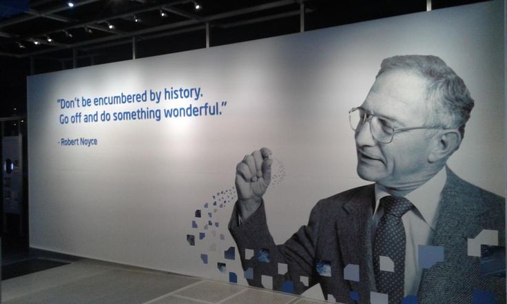 Robert Noyce Billboard at the Intel Museum.  Dr Noyce died in 1990   Image credit Metavallon via Pinterest