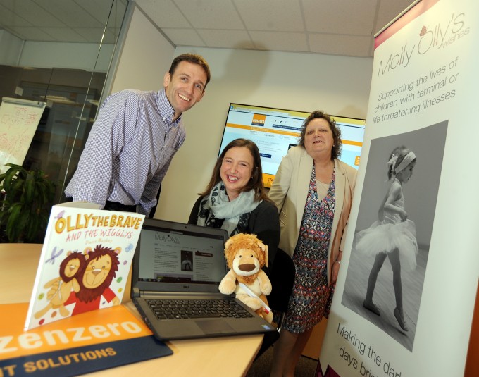 Will Brooks, commercial director at Zenzero, Rachel Ollerenshaw, trustee of Molly Olly’s Wishes, and Karen Aston, University of Warwick Science Park centre manager. 