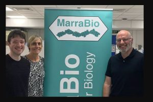 L-R: Dr Daniel Peters, CEO, Dr Helen Waller, director of operations, and Aidan Courtney, executive chairman, MarraBio Ltd